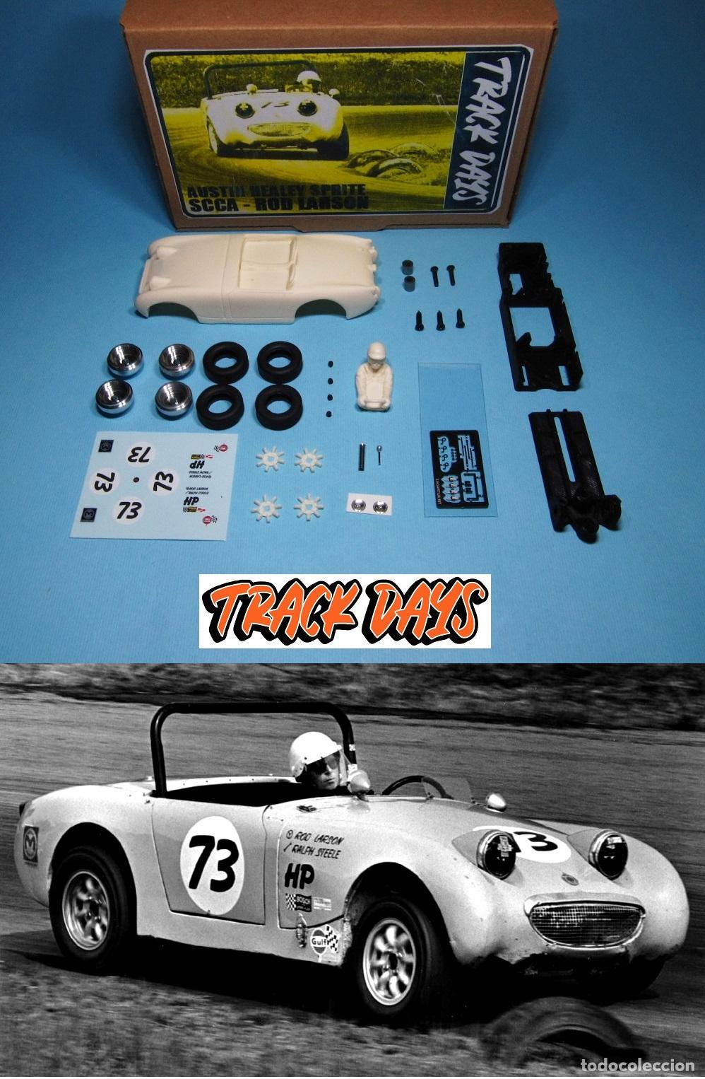 Slot Cars: TRACK DAYS / LAGARTIJAKIT 1:32 AUSTIN HEALEY SPRITE ROD LARSON SCCA - KIT RESINA CLASSIC SLOT