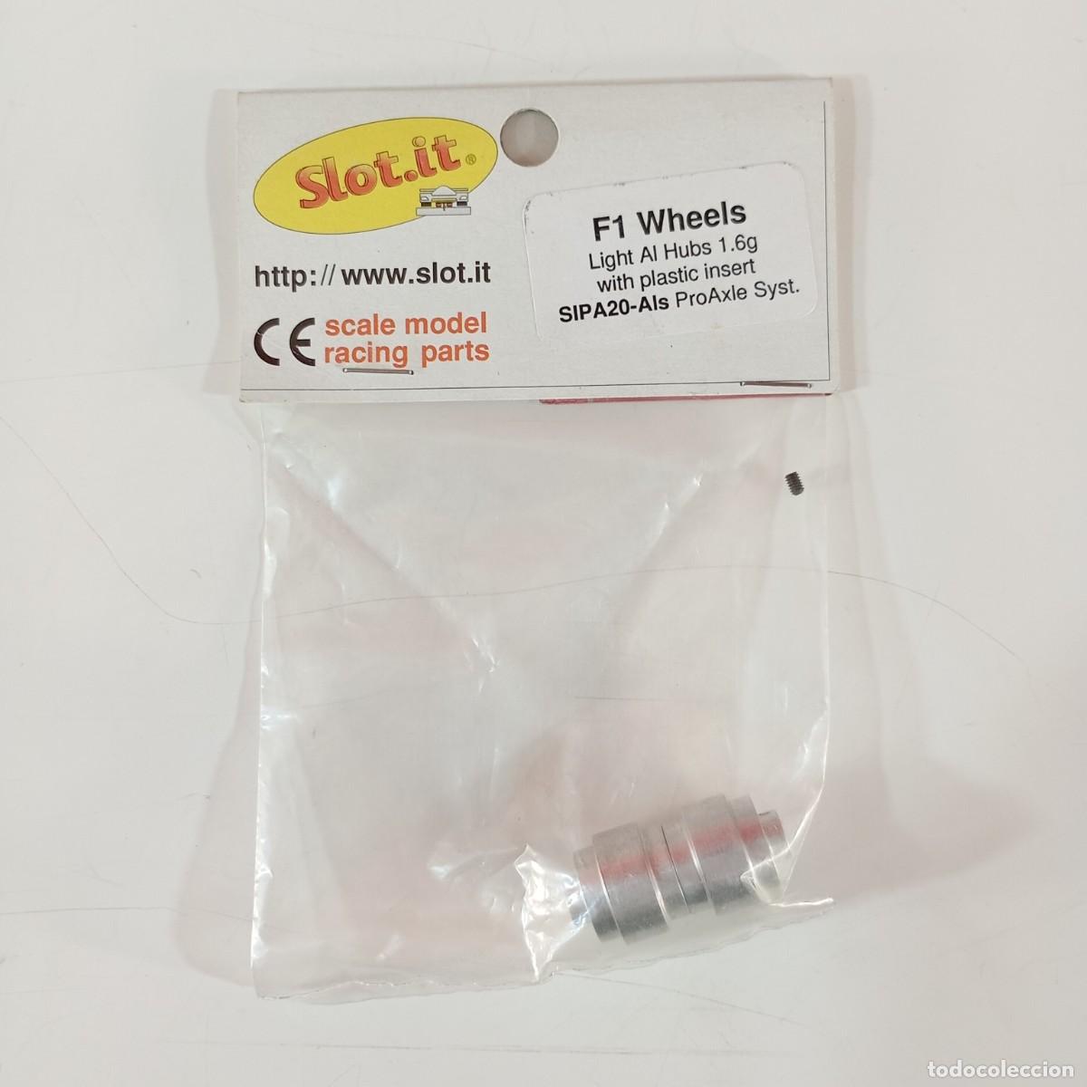 Slot Cars: SLOT.IT - F1 WHEELS LIGHT AI HUBS 1.6G WITH PLASTIC INSERT - REF. SIPA20-Als / CJ.P-2993