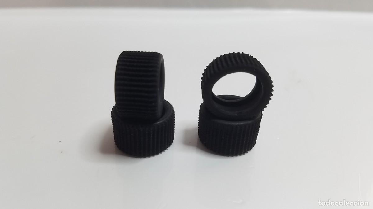 Slot Cars: SLOT SCALEXTRIC JUEGO 4X NEUM&Aacute;TICOS RUEDAS O GOMAS PERFIL BAJO MULTITACO 18X10