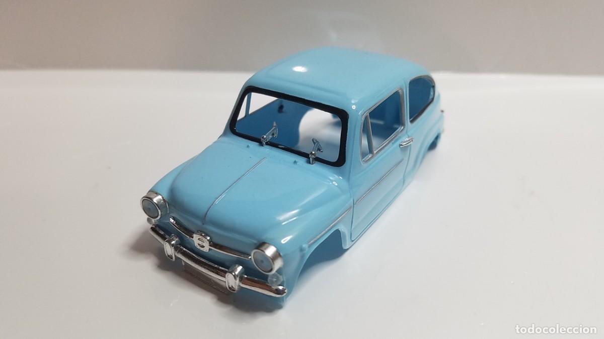 Slot Cars: SLOT SCALEXTRIC REPROTEC CARROCER&Iacute;A COMPLETA SEAT 600E AZUL CLARO