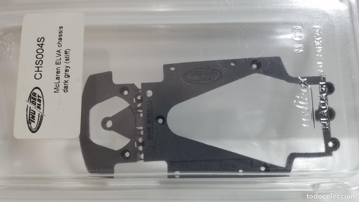 Slot Cars: SLOT SCALEXTRIC THUNDER SLOT CHASIS MCLAREN ELVA GRIS OSCURO