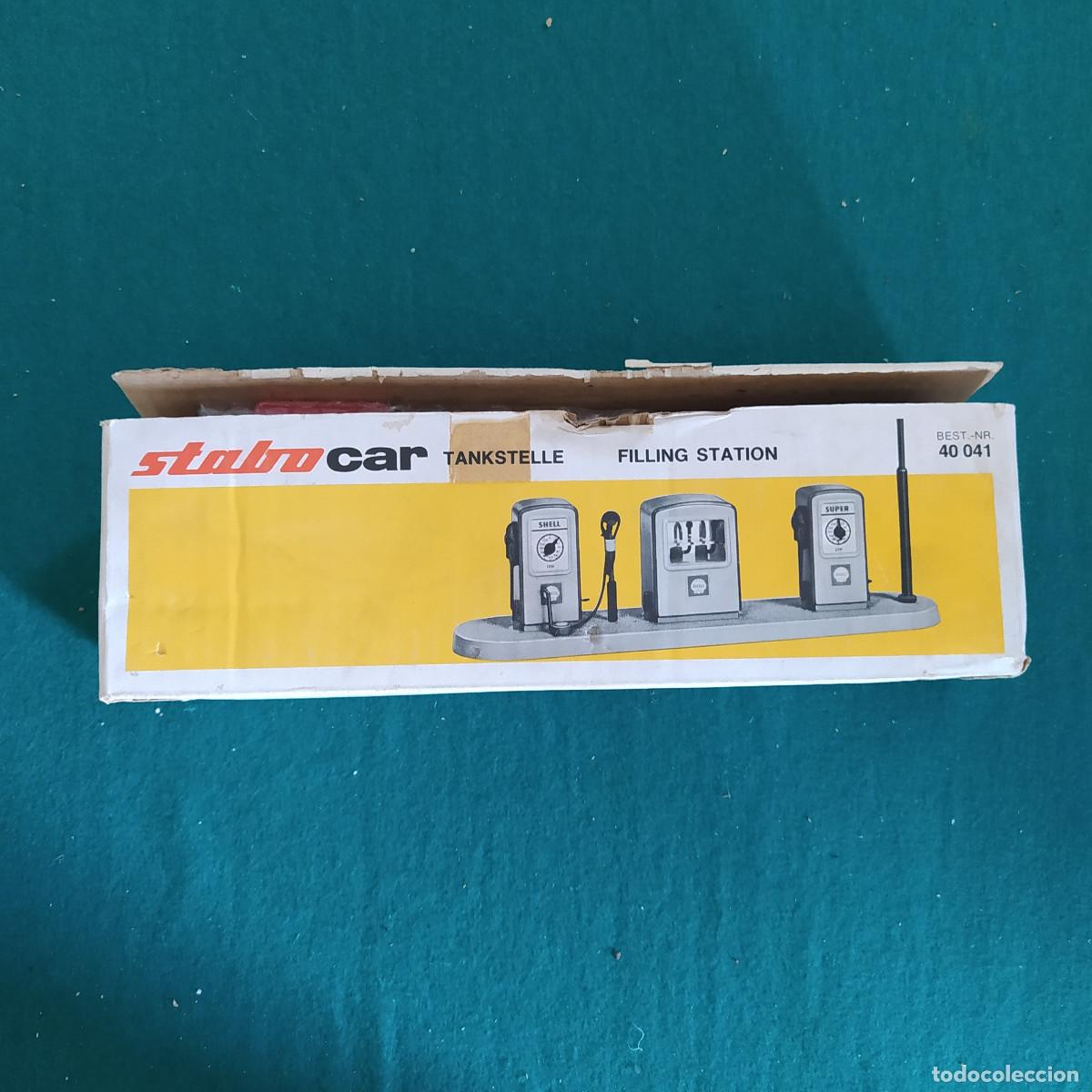 Slot Cars: STABO CAR 40 041 ,ESTACION DE GASOLINA CON TRES SURTIDORES SHELL