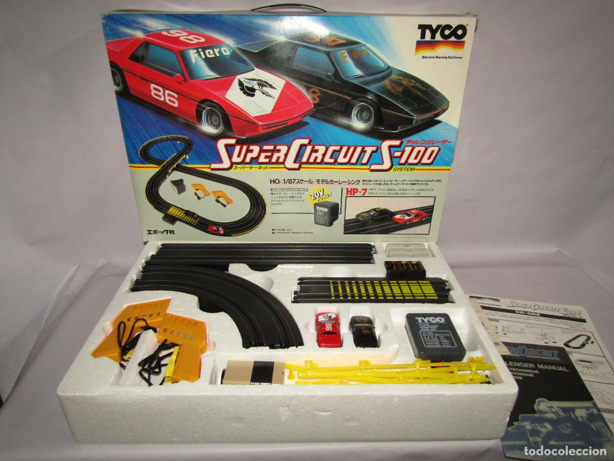 Slot Cars: Antigua Caja Completa SUPER CIRCUIT S-100 de TYCO Made in Japan y Hong Kong del A&ntilde;o 1987
