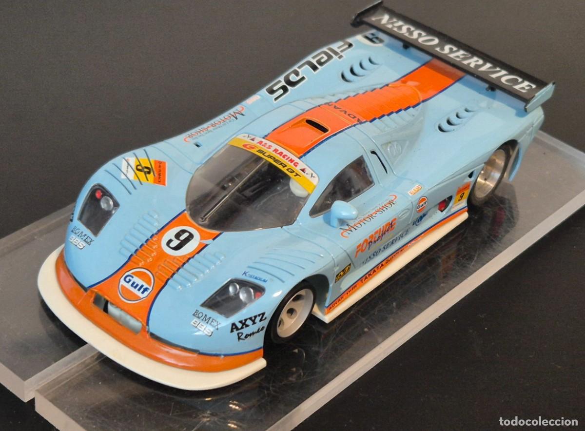 Slot Cars: NSR MOSLER GULF CON CHASIS BLANCO FALTA RETRO DERECHO, FUNCIONA PERFECTO