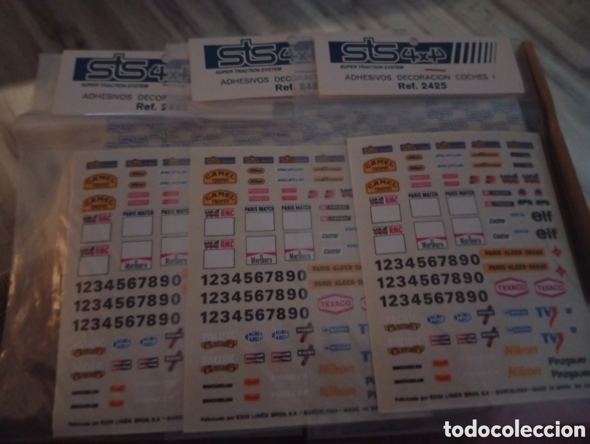 Slot Cars: 3 bl&iacute;sters Scalextric adhesivos nuevos