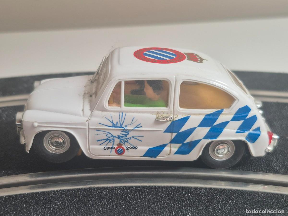 Slot Cars: SCALEXTRIC COCHE SEAT 600 REPROTEC 100 ANIVERSARIO RCD ESPANYOL ESPA&Ntilde;OL BARCELONA FUTBOL SLOT