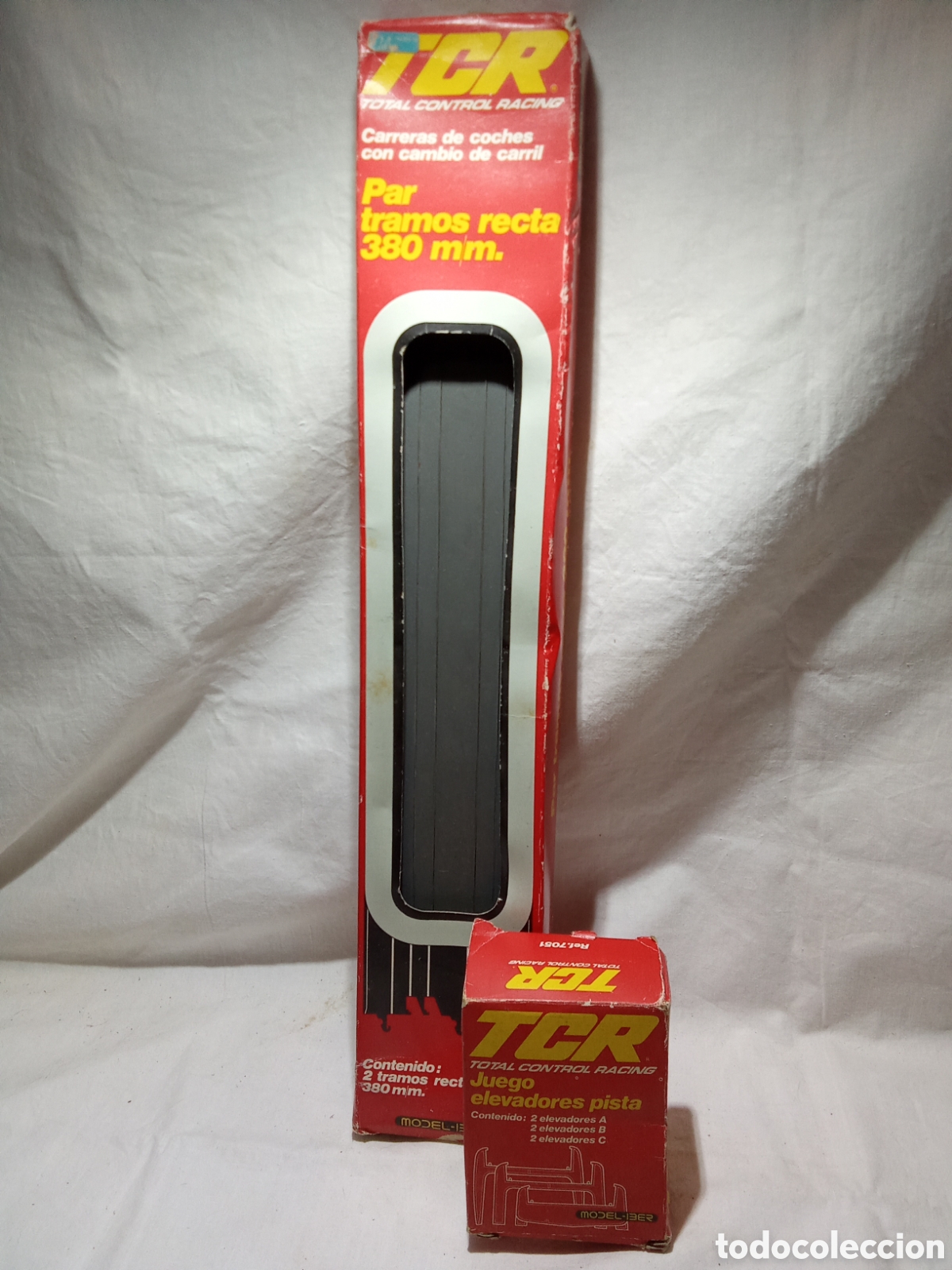 Slot Cars: TCR LOTE PAR DE TRAMOS RECTA 380 mm Y JUEGOS ELEVADORES PISTA