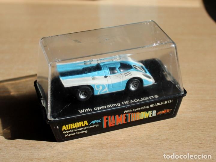 Slot Cars: Porsche 917 Aurora AFX con su caja original. Blanco y Azul