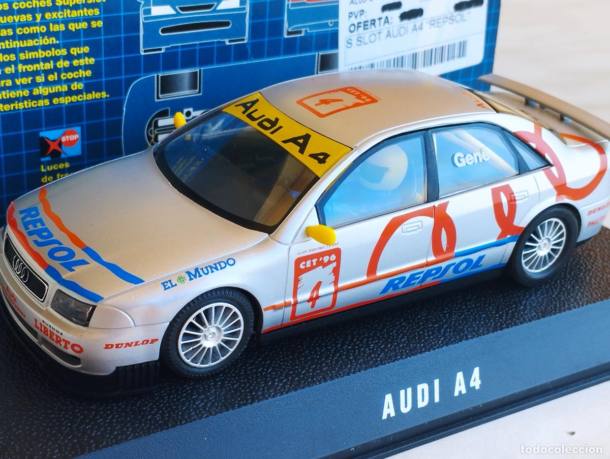 Slot Cars: AUDI A4 REPSOL DE JORDI GENE DE SCX SUPERSLOT CON SU CAJA