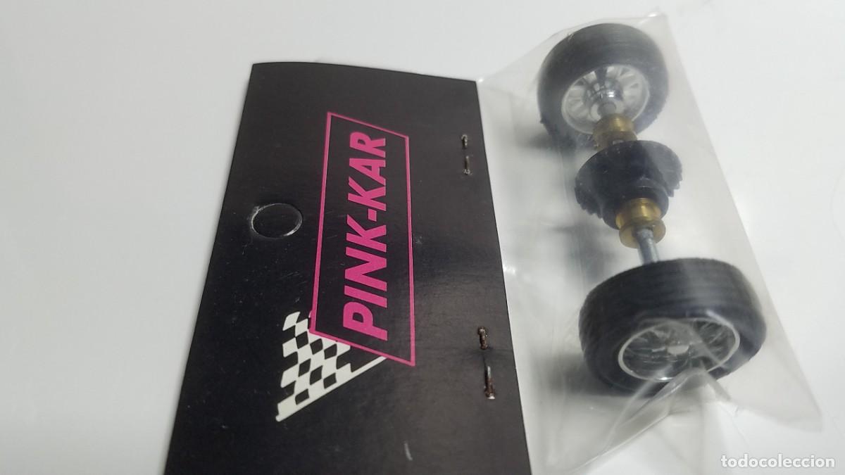 Slot Cars: SLOT SCALEXTRIC PINK-KAR EJE TRASERO CL&Aacute;SICO 16 RADIOS CORONA NEGRA REF. RV 022