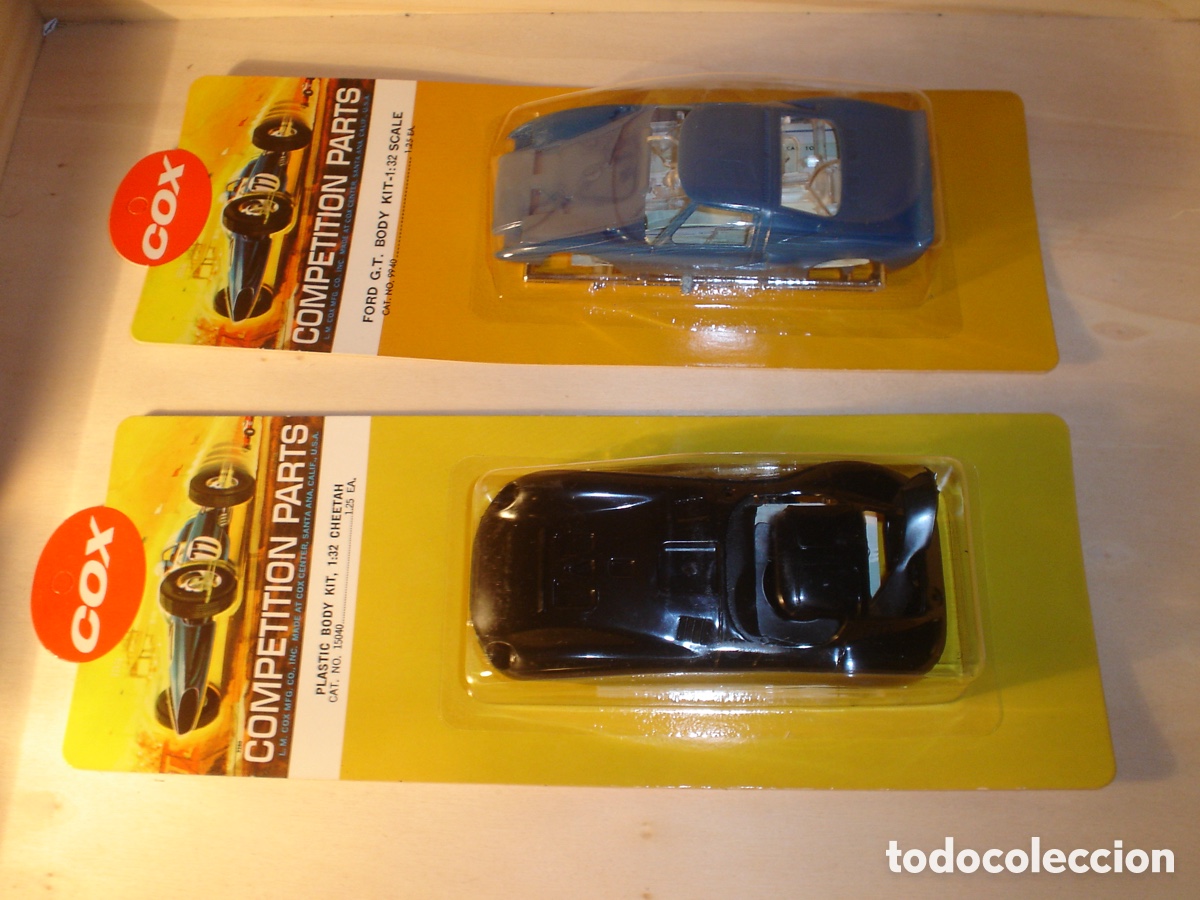 Slot Cars: Vintage Cox Cheetah & Ford GT 1/32 bodies M.O.C.