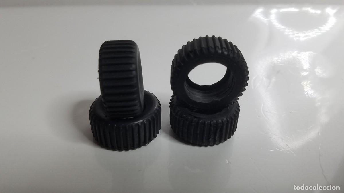 Slot Cars: SLOT SCALEXTRIC 4X NEUM&Aacute;TICOS RUEDAS O GOMAS 25x12 mm PERFIL GRUESO RAYADAS TRANSVERSALMENTE