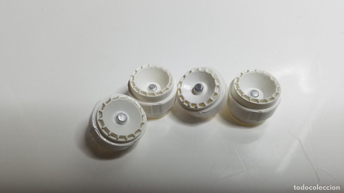 Slot Cars: SLOT SCALEXTRIC 4X JUEGO LLANTAS O CUBOS RUEDAS BLANCAS 15 mm DI&Aacute;METRO EXTERIOR