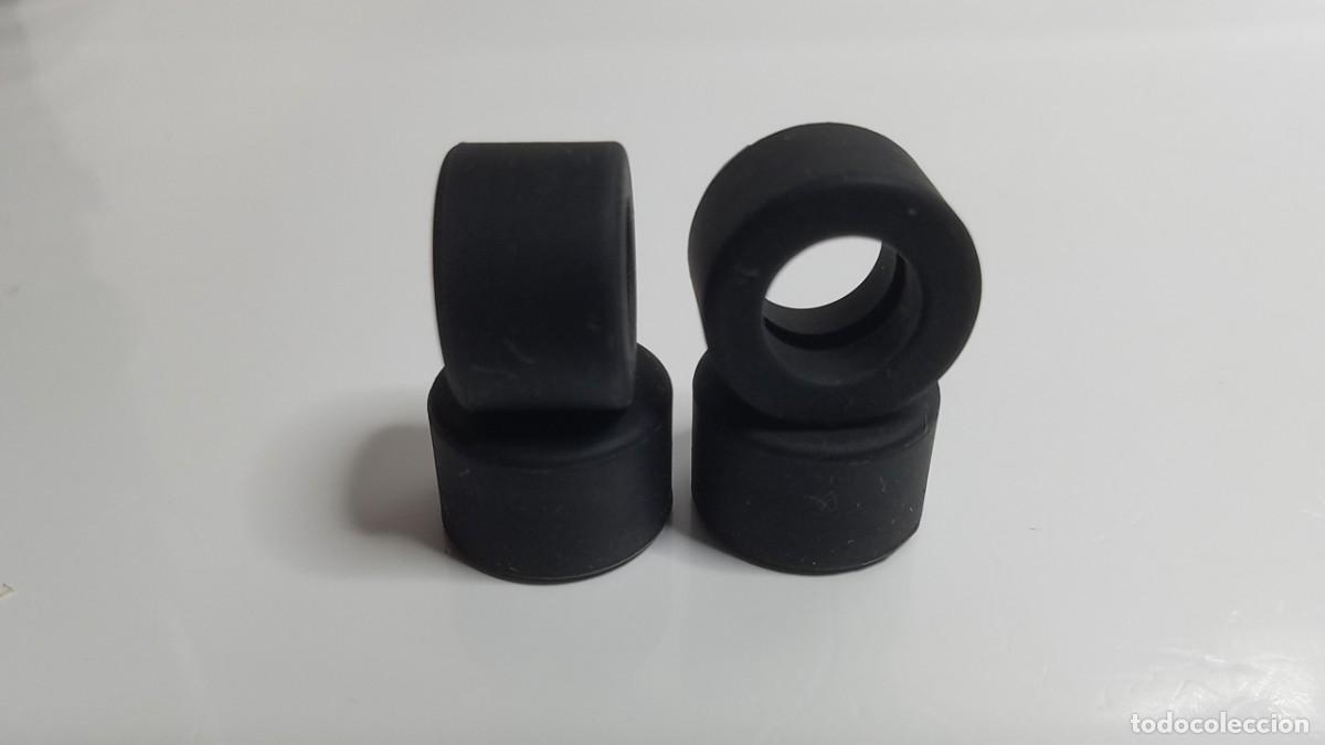 Slot Cars: SLOT SCALEXTRIC 4X NEUM&Aacute;TICOS RUEDAS O GOMAS 21X14 mm PERFIL GRUESO LISAS