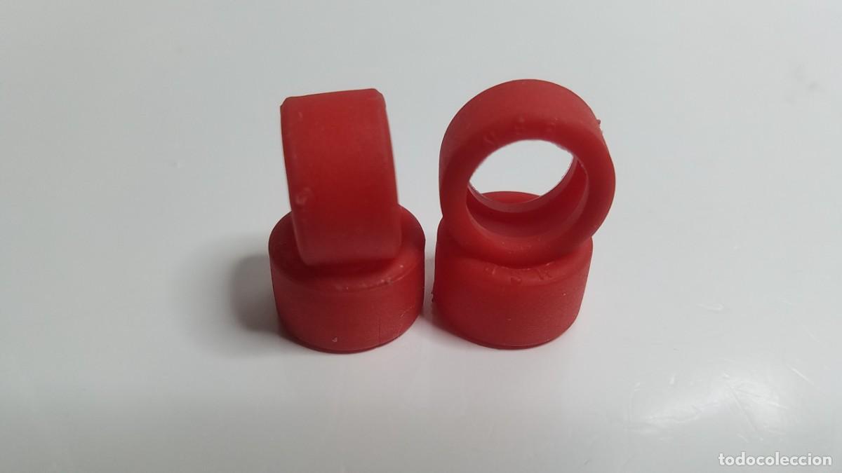 Slot Cars: SLOT SCALEXTRIC 4X NEUM&Aacute;TICOS RUEDAS O GOMAS 18X11 mm NSR ROJAS LISAS