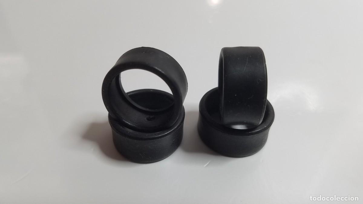 Slot Cars: SLOT SCALEXTRIC 4X NEUM&Aacute;TICOS RUEDAS O GOMAS 19X9 mm PERFIL ULTRAFINO LISAS