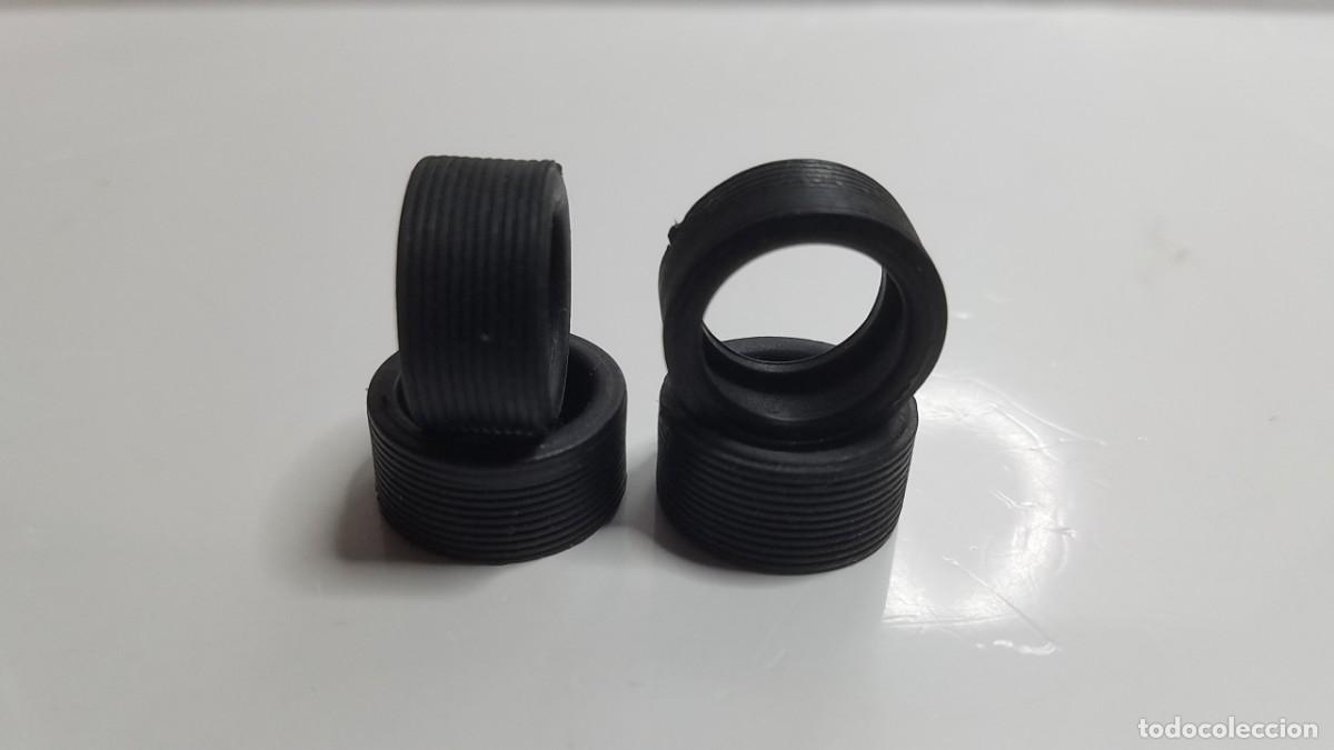 Slot Cars: SLOT SCALEXTRIC NINCO 4X NEUM&Aacute;TICOS RUEDAS O GOMAS F1 20X13mm PERFIL GRUESO RAYADAS
