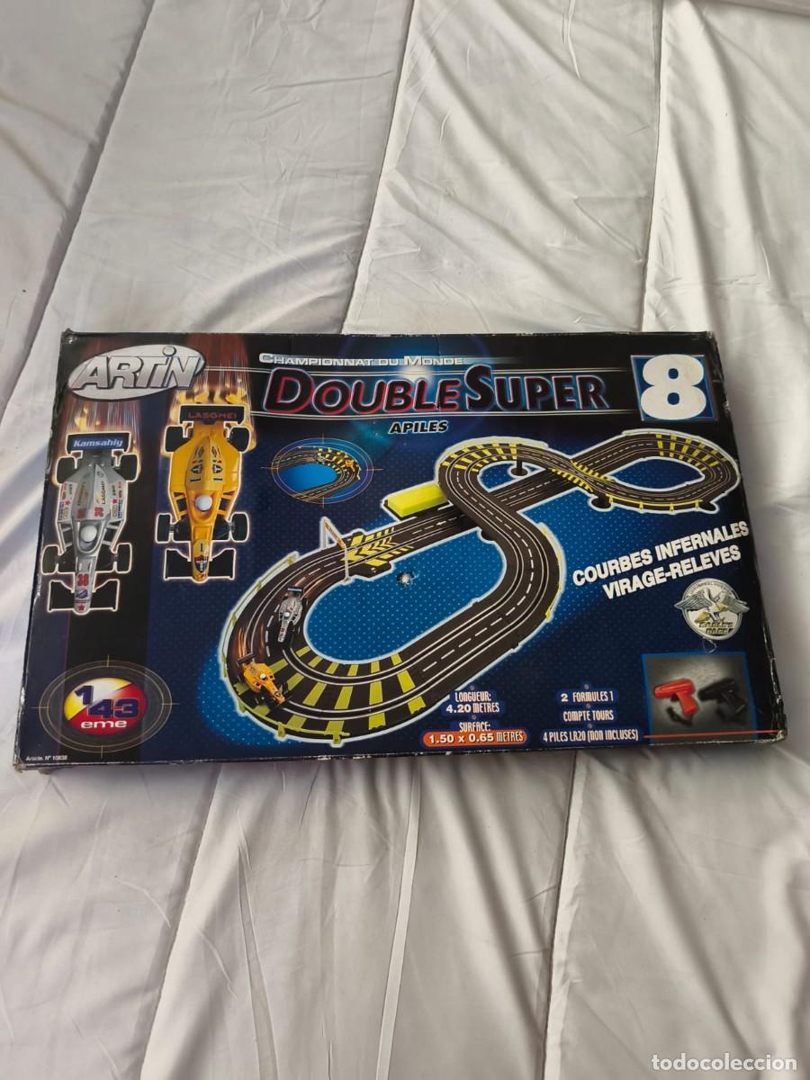 Slot Cars: ARTIN . vintage . Double Super 8. Circuito de carreras de slot. 4,20 metros. Esc 1:43. Caja original