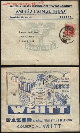 Briefmarken: A-4307- Sobre Comercial franqueado en 1934. BONITA PROPAGANDA
