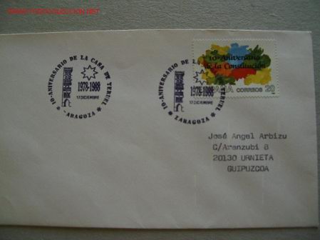 Sellos: ZARAGOZA CC CON MAT ANIV CASA TERUEL - Foto 1