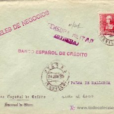 Sellos: CARTA 1939 DE UTRERA (SEVILLA) A PALMA DE MALLORCA (BALEARES). CM. 5 CTS.AUXILIO DESVALIDOS. LLEGADA. Lote 25515020