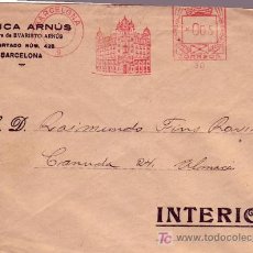 Sellos: FRANQUEO MECANICO BANCA ARNUS EN CARTA COMERCIAL CIRCULADA 1935 BARCELONA INTERIOR. RARA.. Lote 24368945