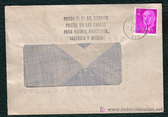 Sellos: MATASELLO DE RODILLO - PONGA EL N&ordm; DEL DISTRITO POSTAL...... - MADRID 1972 - Foto 1