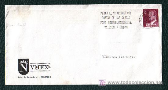 Sellos: MATASELLO DE RODILLO - PONGA EL N&ordm; DEL DISTRITO POSTAL...... - MADRID 1978 - Foto 1