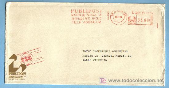 Sellos: FRANQUEO MECANICO - N&ordm; 13827 - MADRID  1984 - Foto 1