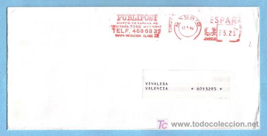 Sellos: FRANQUEO MECANICO - N&ordm; 13827 - MADRID  1984 - Foto 1