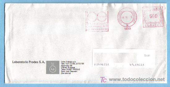 Sellos: FRANQUEO MECANICO N&ordm;14813 - ESPLUGUES DE LLOBREGAT - Foto 1