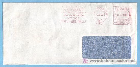 Sellos: FRANQUEO MECANICO N&ordm;16153  - SANTANDER  1985 - Foto 1