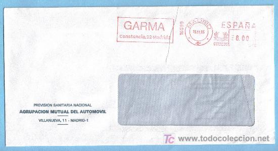 Sellos: FRANQUEO MECANICO N&ordm;16599  - MADRID 1985 - Foto 1