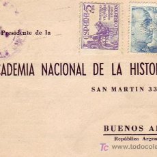 Sellos: EL CID Y PERFORACION BHA SELLO DE FRANCO TARJETA COMERCIAL CIRCULADA 1950 MADRID-BUENOS AIRES. RARO. Lote 24743649