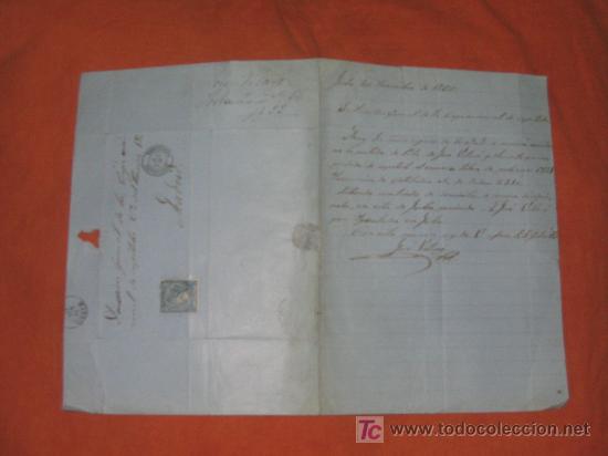 Sellos: CARTA CIRCULADA A&Ntilde;O 1866 - Foto 1