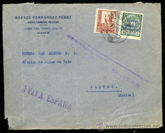 Sellos: FRONTAL CENSURA MILITAR CADIZ - Foto 1