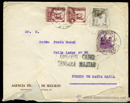 Sellos: SOBRE CENSURA MILITAR CADIZ - Foto 1
