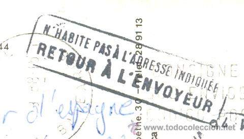 Sellos: Tarjeta circulada desde el Arenal (Baleares) a Francia y devuelta por desconocido, ver marcas - Foto 2 - 9333095