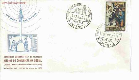 Sellos: MAT MEDIOS DE COMUNICACI&Oacute;N SOCIAL DE VALENCIA 1971 - Foto 1
