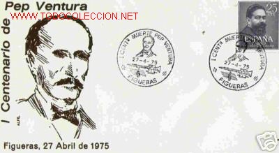 Sellos: BONITO SOBRE CENTENARIO DE PEP VENTURA - Foto 1