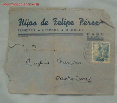 Sellos: SOBRE CIRCULADO. LOGRO&Ntilde;O - Foto 1