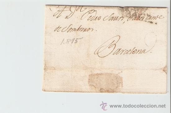 Timbres: Envuelta de carta Barcelona 1815