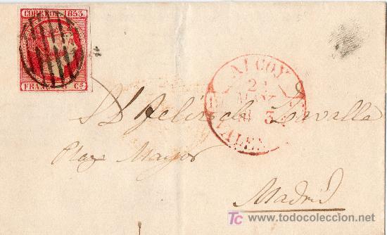 Sellos: 21-05-1853 Envuelta Cda. de Alcoy a Madrid - Foto 1