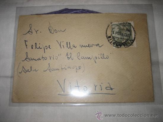 Sellos: SOBRE CIRCULADO  MATASELLO VITORIA  1941 - Foto 1