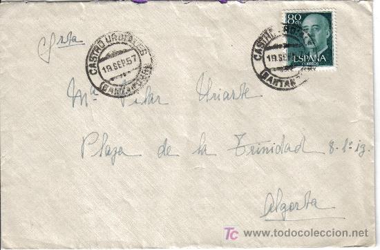 Sellos: CC CON MAT CASTRO URDIALES CANTABRIA 1957 SANTANDER - Foto 1