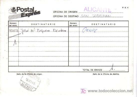 Sellos: DOCUMENTO INTERNO DE CORREOS MAT CERTIFICADO ALICANTE - Foto 1