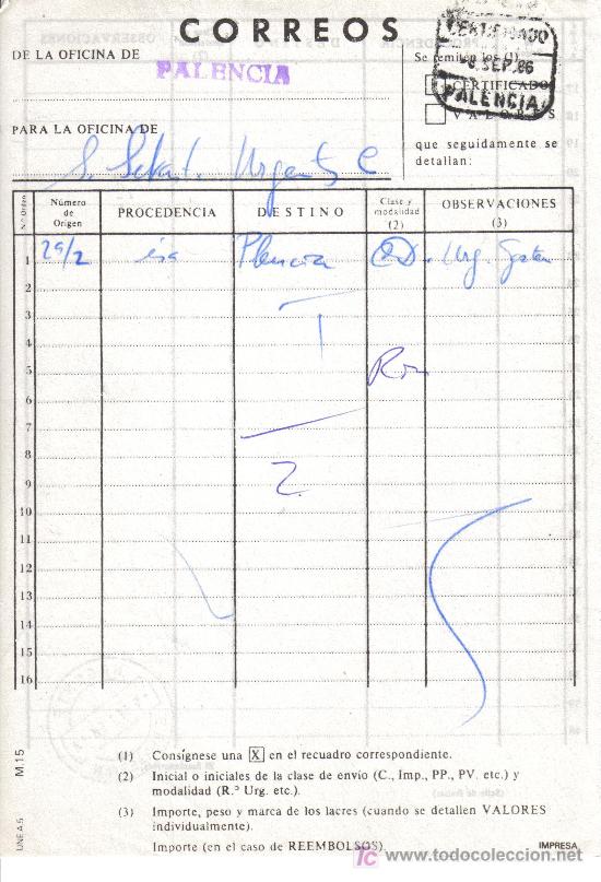 Sellos: DOCUMENTO INTERNO DE CORREOS MAT CERTIFICADO PALENCIA - Foto 1