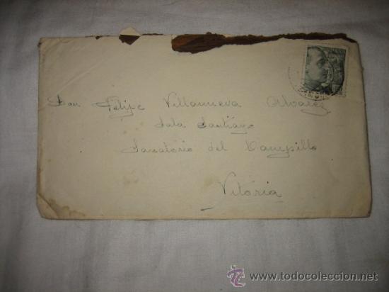 Sellos: SOBRE CIRCULADO DE ZAMORA A VITORIA - Foto 1