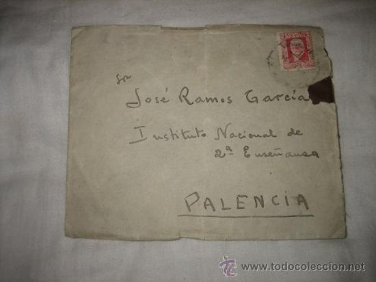 Sellos: SOBRE CIRCULADO   LA CORU&Ntilde;A   PALENCIA  1934 - Foto 1