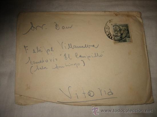 Sellos: SOBRE CIRCULADO  VALLADOLID  VITORIA   1941 - Foto 1